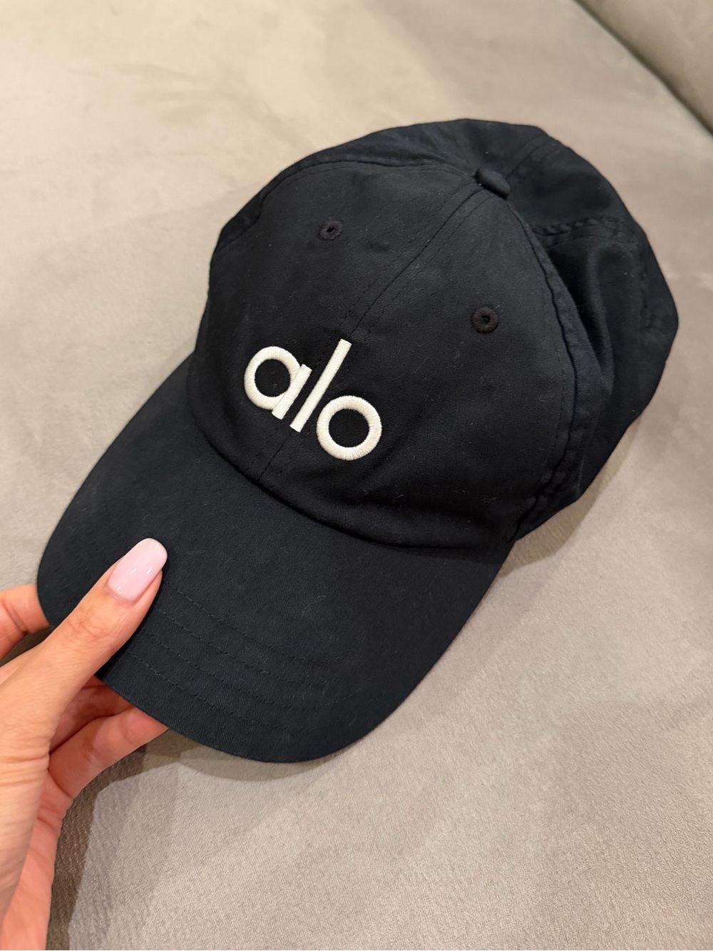 ALO Yoga Kids Black Cap with White Logo